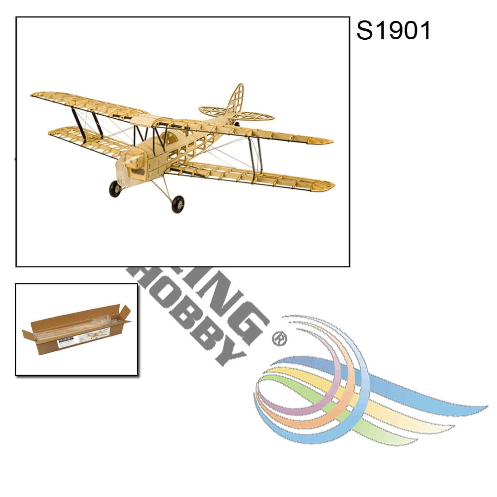 Airplane Dancing  Hobby S1901 Balsa Wood RC Airplane  Moth Remote Control Biplane Unassembled KIT Version DIY Flying Model