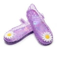 thumbnail image 5 of LIIPEE Girls Slippers Fashion Closed Toe Non- Soft Sole Flower Jelly Princesses Shoes Girls Soft Leisure Slippers,Purple,2.5-3 Years, 5 of 5
