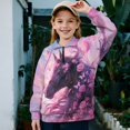 thumbnail image 2 of Uorisanigo Girls Half Zip Collar Sweatshirts Soft Pink Rose Horse School Quarter Zipper Cropped Sweatshirt Oversized Long Sleeve Pullover Jackets for Teen Girls Winter Clothes, 2 of 7