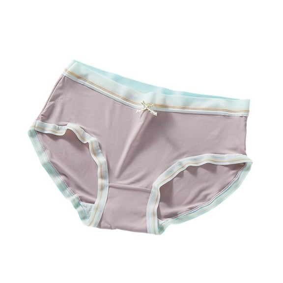 Wensltd Women's Daily Panties Solid Color Seamless Cotton Mid Rise Comfortable Blue Underwear