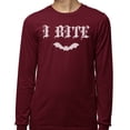 thumbnail image 2 of Bat I Bite Long Sleeve Shirt Unisex Large Maroon, 2 of 5