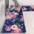 thumbnail image 2 of Kitchen Rugs Sets Of 2,Pioneer Flower Floral Print Pattern Anti Fatigue Kitchen Mat Rugs Non Slip Washable,Decorative Kitchen Floor Mats for Kitchen,Sink,Laundry,17"X47", 2 of 5