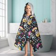 thumbnail image 6 of Day Of the Dead Halloween Pattern Hooded Bath Towel，60"x35" for Ages 3 To 12 Kids, Quick Dry Lightweight Soft Microfiber Hood Beach Towel Cover Up for Kids, 6 of 7