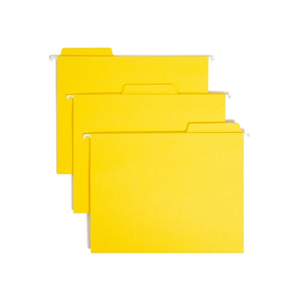 Carpeta colgante SMEAD Fastab, tamaño carta, amarilla, 20 unidades
