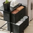 thumbnail image 4 of Yardi Yarda Bedside Tables Set of 2, Drawers Dresser Chest of Drawers, End Table with Metal Frame and Wood Top, Nightstand for Indoor as Living Room, Bedroom, Black, 4 of 8