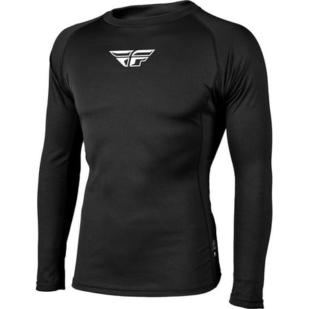 Fly Racing Black Lightweight Base Layer Top Size Large