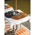 thumbnail image 2 of Square Outdoor Tablecloth with Umbrella Hole Navy Blue Brown Art Outside Table Cloth Waterproof Patio Table Cover Modern Geometric Splashing Zipper Tablecloths for Picnic Party Camping 60x60 Inch, 2 of 8