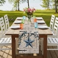 thumbnail image 4 of Table Runners 72 Inches Long Dress Scarves, Texas Star Vintage Farmhouse Kitchen/Dining Table Runner, Coffee Tablerunners, Retro Navy Blue Berry Wooden 13x72 Inch, 4 of 9