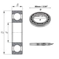 thumbnail image 4 of Rodamientos de bolas de ranura profunda 16011 de Unique Bargains 55x90x11mm P4 tipo abierto lubricado 1 Pcs Car Scooter Skateboard Wheel Tono plateado universal, 4 of 6