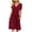 Red, variant on ICHUANYI Womens New Trending Casual Comfy Elegant Color V Neck Pocketed Short Sleeve Dress Fashion Cloth 2024