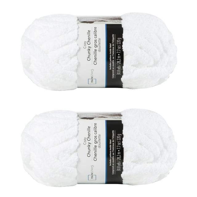 MAINSTAYS 2 pack white polyester yarn