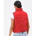 thumbnail image 3 of CoCopeaunts Womens Stand Collar Padded Puffer Vest Sleeveless Outerwear Lightweight Full-Zip Padded Gilet, 3 of 3