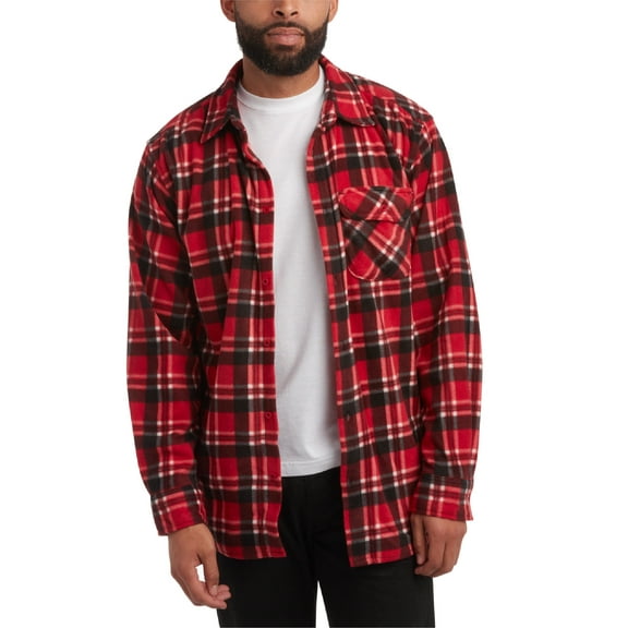 Bobcat Men's Flannel Shirt - Micro Polar Woven Long Sleeve Button Down Shirts for Men (Sizes: S-XL)