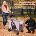 thumbnail image 6 of solautey Large Multi-Pet Stroller for Small & Medium Dogs, 4 Wheels Pet Stroller, Foldable Dog & Cat Stroller for All-Season, Dog Stroller with 360-degree Wheels, 6 of 8