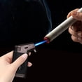 thumbnail image 4 of HLONK Lighter Torch Lighter with Cigar V Cutter Direct Charge Lighter Metal Blue Flame Inflatable Fashion Lighter Windproof Lighter Gold, 4 of 8