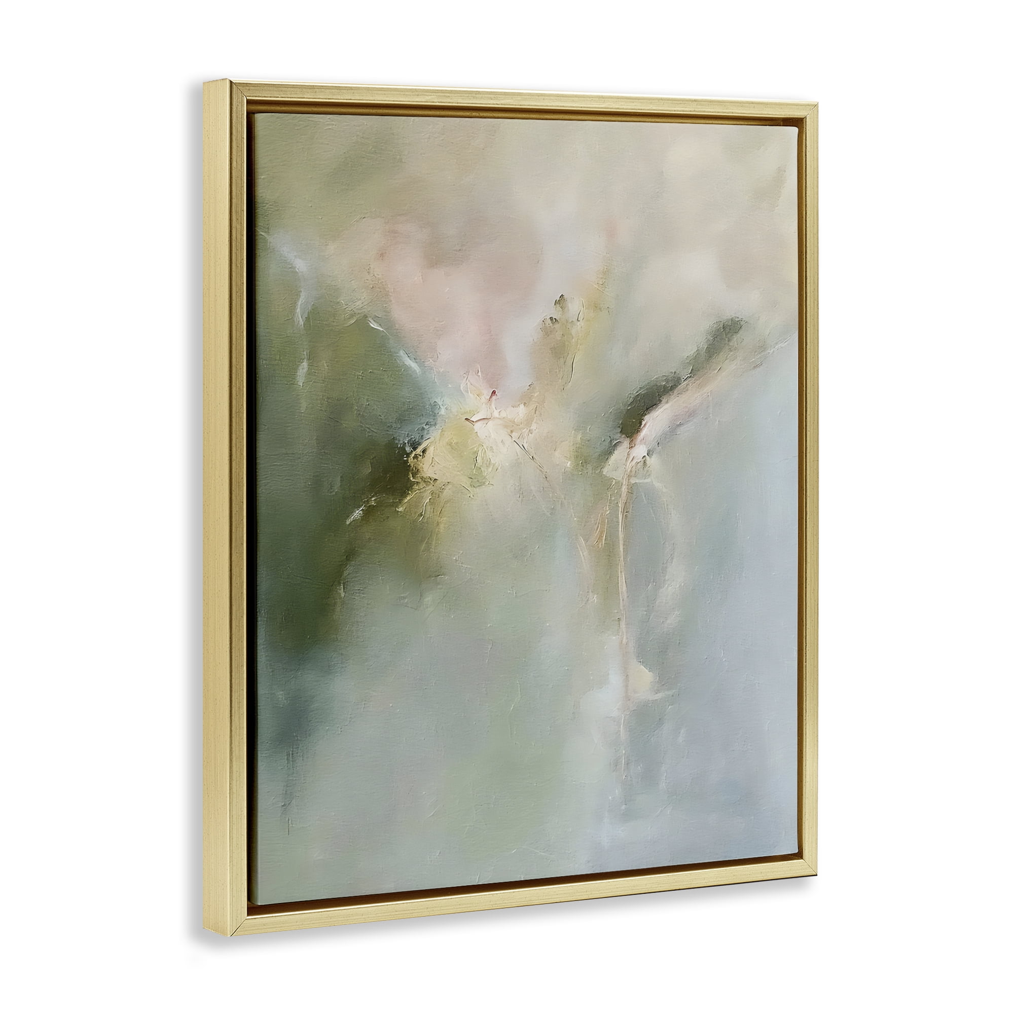 Stupell Industries Ethereal Brushwork Harmony Gold Framed Floater Canvas Wall Art, design by Riley B