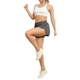 thumbnail image 3 of Women High Waist Athletic Workout Yoga Shorts Sports Running Casual Drawstring Active Fitness Volleyball Shorts, 3 of 6