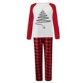 thumbnail image 3 of Pyjamas de Noël pour Famille Pyjamas Assortis Famille Pâques Noël Nom Assorti Manches Courtes Bonhomme de Neige à Carreaux Rouge G, 3 of 4