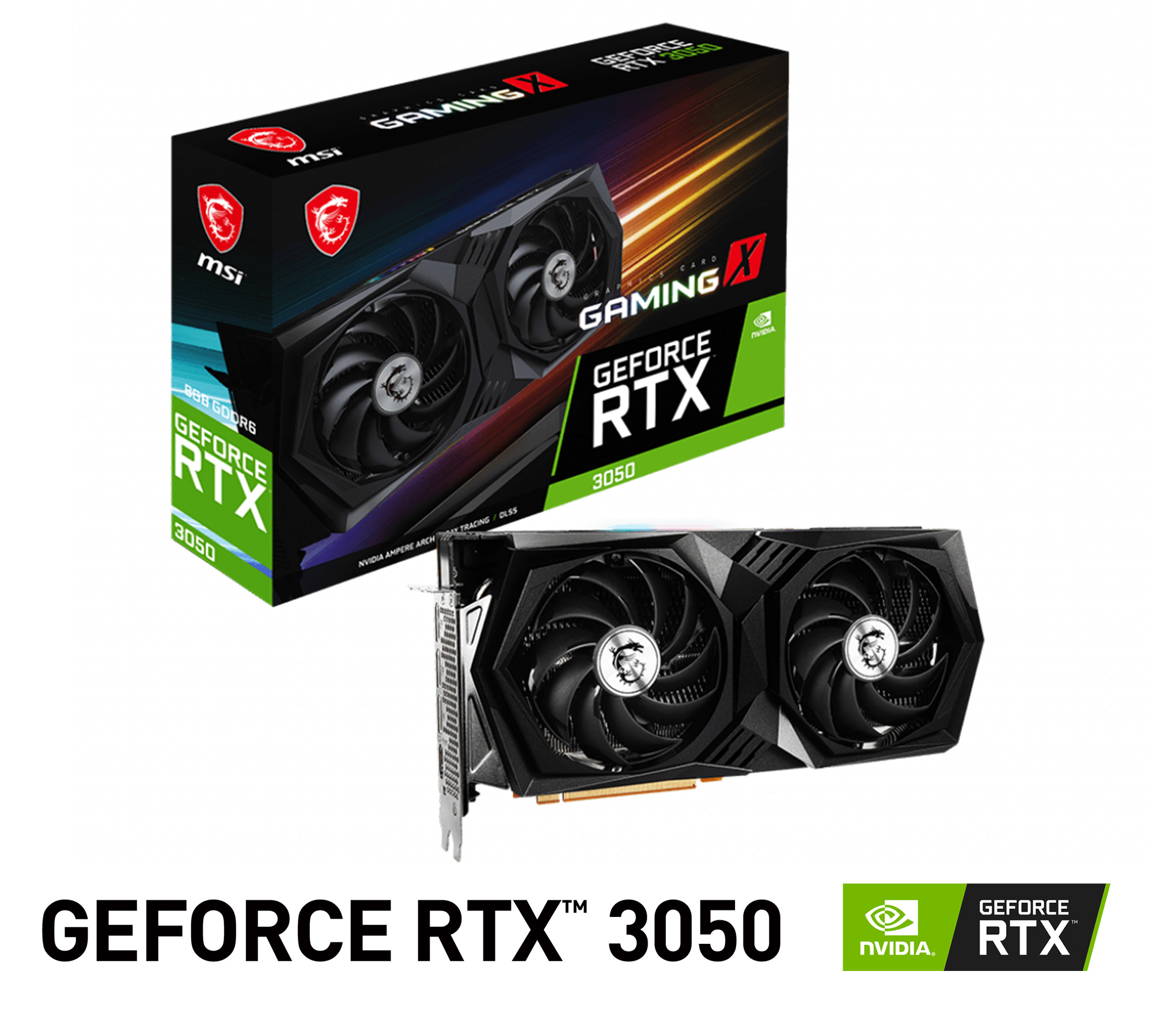 TARJETA DE VIDEO MSI NVIDIA GEFORCE RTX 3050 GAMING X 1845MHz 8GB