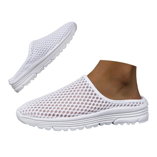 Slip on Work Shoes for Men Open Back Shoes Closed Toe Slides Breathable Arch Support Slippers Comfort Walking Shoes