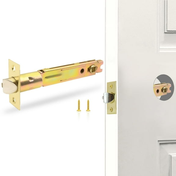 TPard 5-Inch Deadlatch Door Lock Replacement Latch with Square Interface Fits 5 Inch Backset Standard Entry Doors Knobset or 90°Rotation Leverset, Polished Brass C63