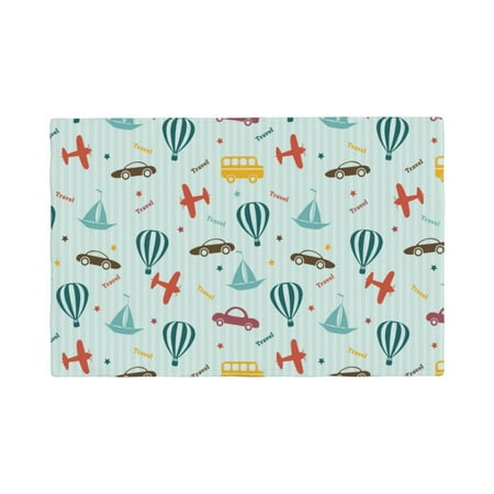 

Placemats Set of 4 Transport Travel Heat Resistant Non - Slip Place mats Waterproof table mat for Kitchen Dining-4片装