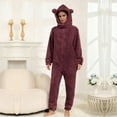 thumbnail image 6 of Wlynlyn Pajamas Jumpsuits for Women Fleece Onesie Winter Warm Rompers 1 Piece Hooded Ear Sherpa Outfits Cute Sleepwear, 6 of 10