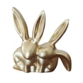 thumbnail image 1 of Estatua de conejo, figura de conejo, escultura de animal de resina, decoración de conejo para la sala de estar oro, 1 of 9