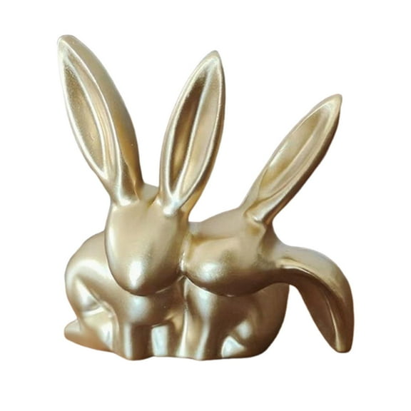 Bunny Decoration Animal Sculpture Elegant Gold Resin for Bedroom Home Decor Accents Anniversary Gift