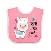 Inktastic Papa Loves Me Cute and Happy Llama Boys or Girls Baby Bib
