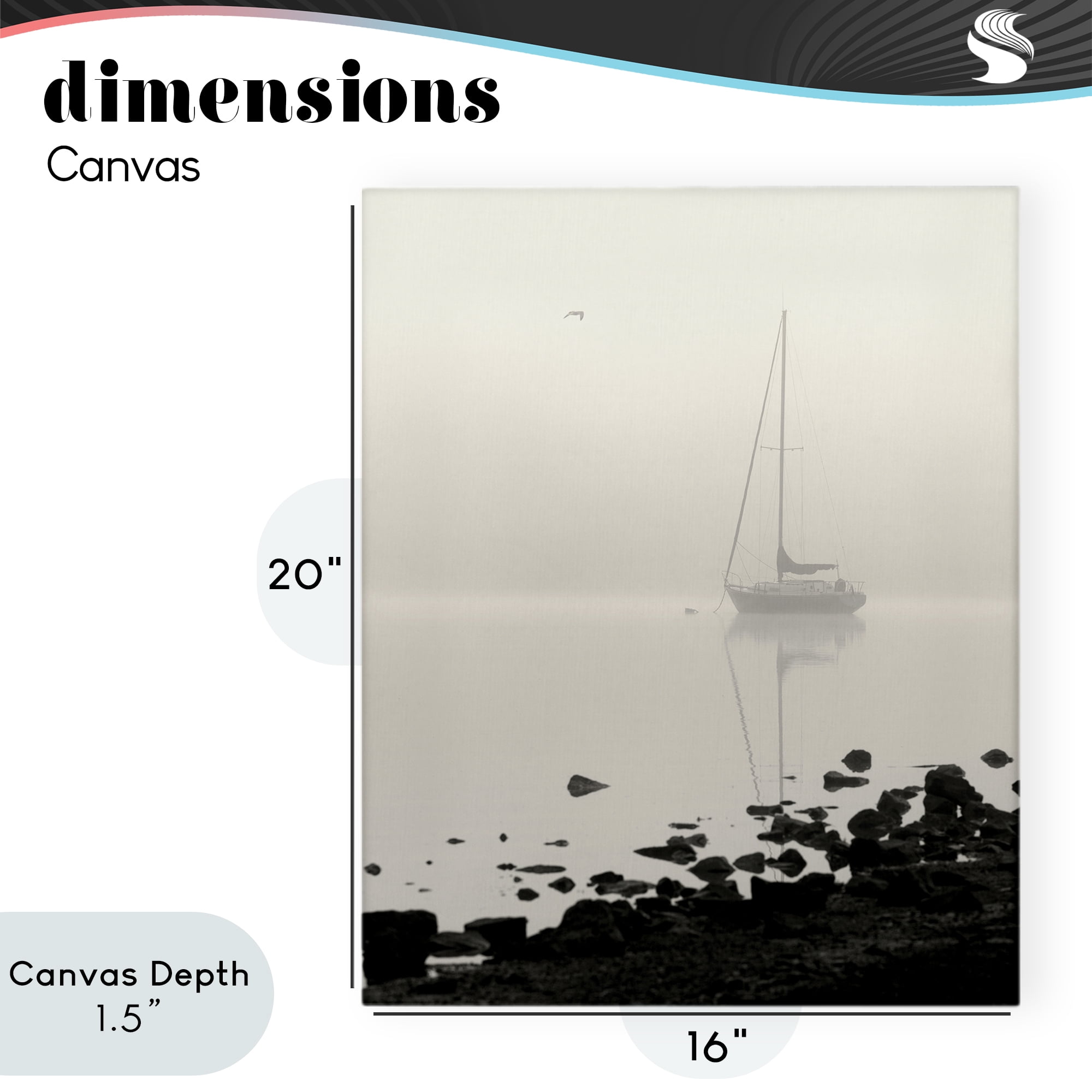 Stupell Industries Moored In Fog Canvas Wall Art, design by Nicholas Bell