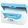 thumbnail image 1 of Enday - Portatarjetas azul de 3 x 5, organizador de tarjetas flash para notas, archivador de tarjetas con tapa abatible, soporte para recetas, capacidad para 250 tarjetas, también disponible en morado, 1 of 5