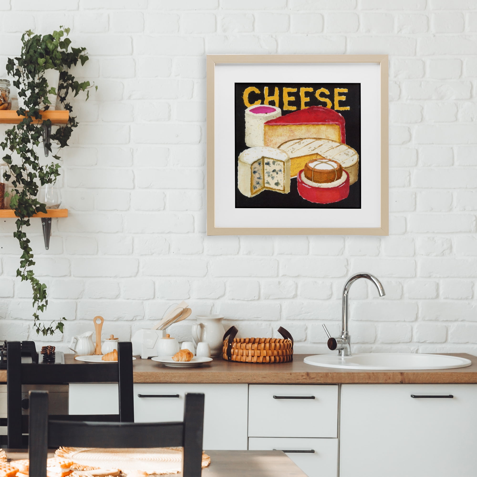 Stupell Industries Assorted Cheese Wheels Birch Framed Print Under Glass, design by Nancy Overton