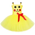 thumbnail image 3 of Disfraz de monstruo de bolsillo Pikach para niñas, vestido de tutú de dibujos animados amarillo, disfraces de Anime para Halloween, vestido de fiesta de carnaval para niños, 3 of 5
