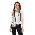 thumbnail image 2 of FORMRS Womens Scarf Winter Soft Long Big Warm Shawls Wrap Tassel Scarves, White Abstract Shapes, 2 of 9