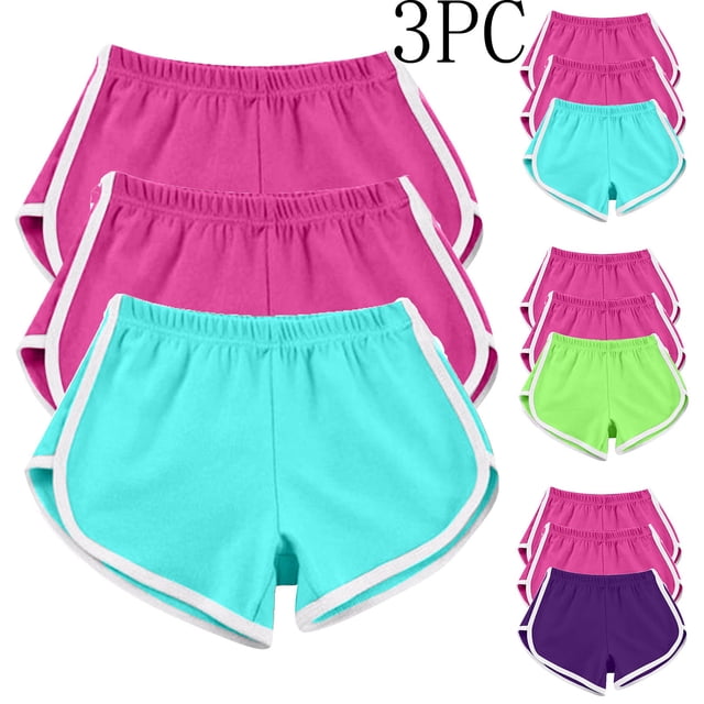 Brqkzdu Lot de 3 Shorts de Gym et de Yoga pour Femmes Shorts d'Été de Course Actifs de Danse Shorts Athlétiques de Cyclisme de Randonnée Shorts de Sport Shorts Dauphin