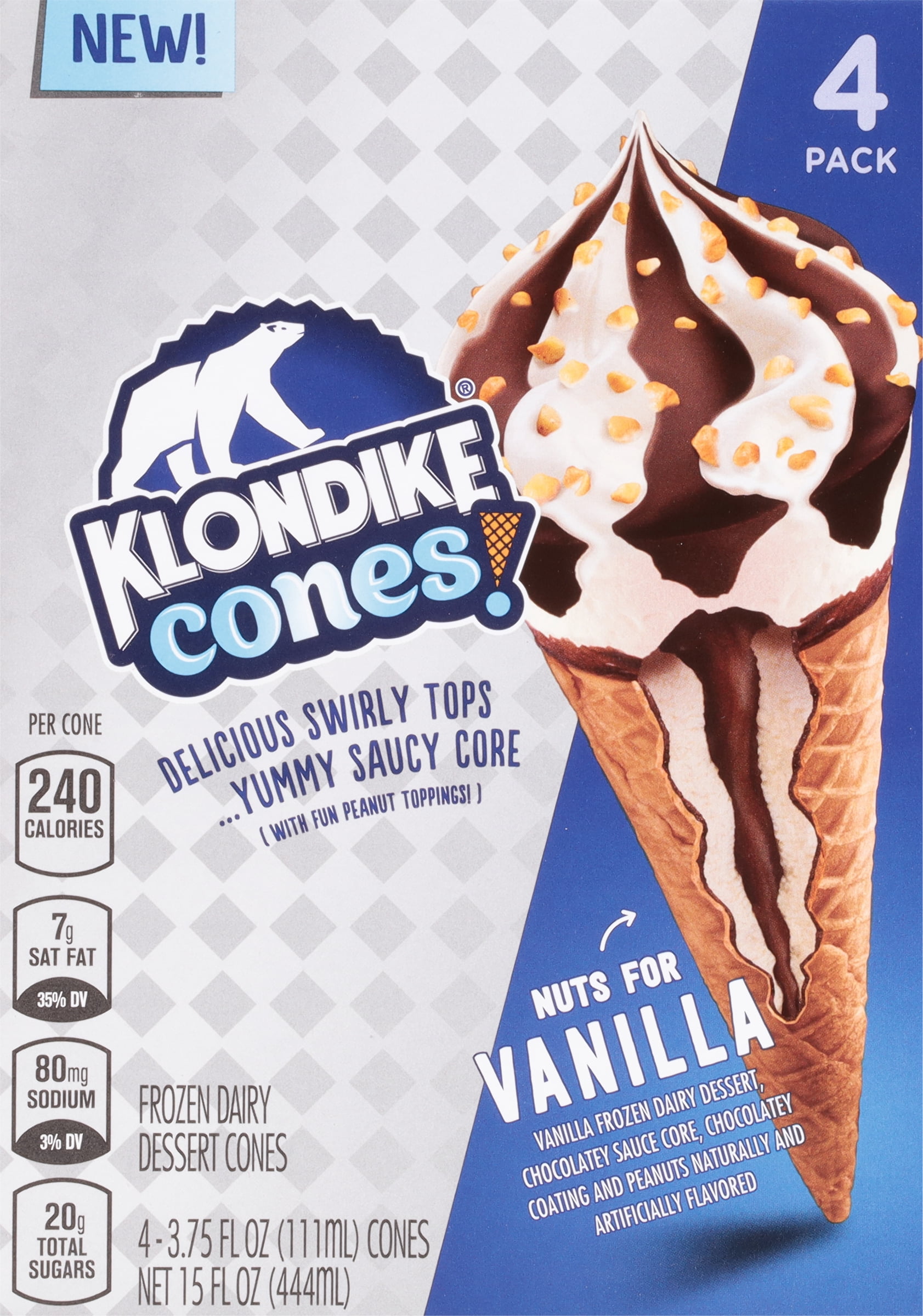 Klondike Cones Classic Vanilla 6-4 Count