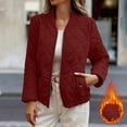 thumbnail image 4 of Women's Diamond Quilted Crop Jackets Lightweight Casual Bomber Jacket Warm Winter Zip Up Short Coats with Pockets, 4 of 6