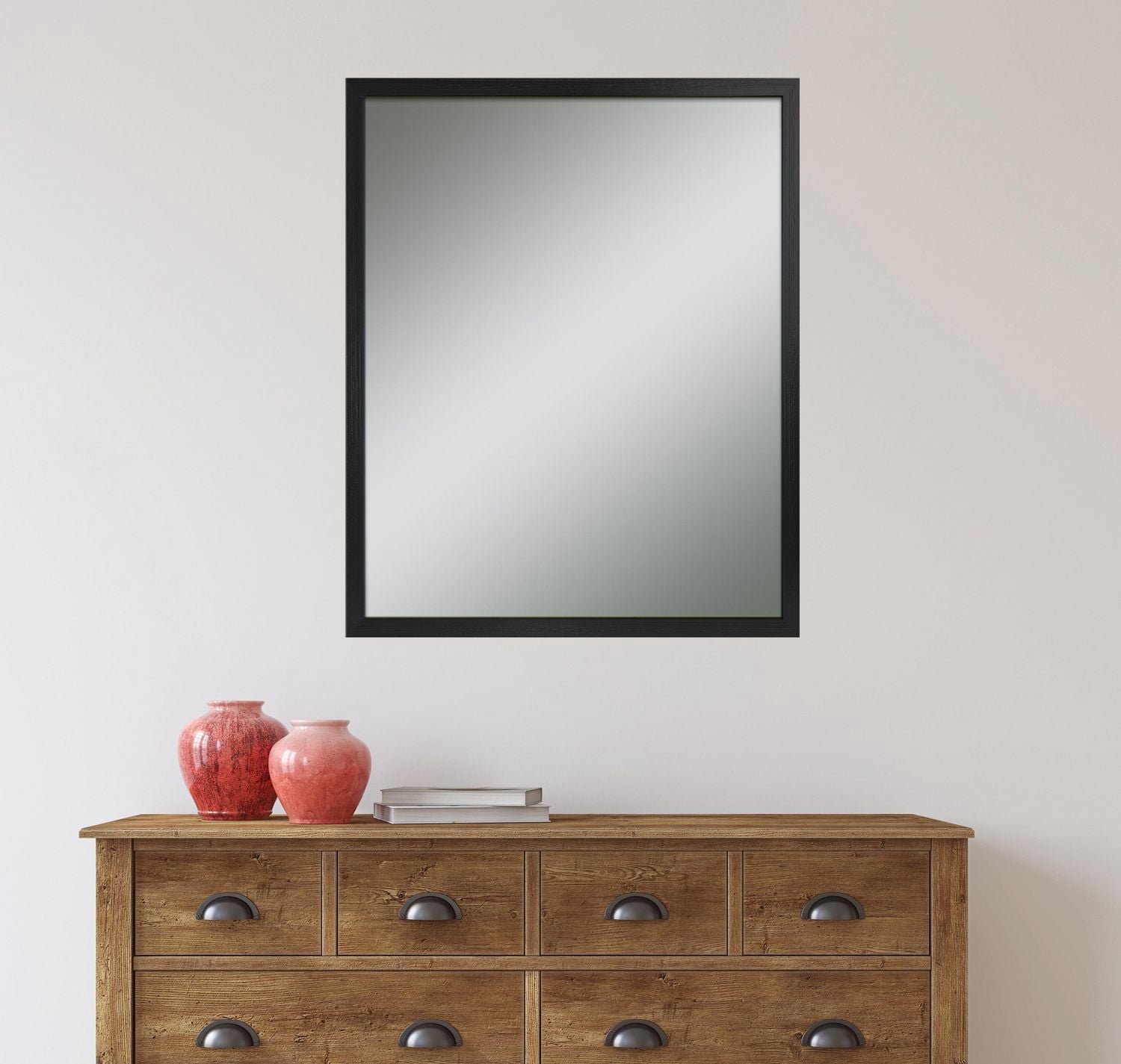 Hometrends Ultima Brush Wall Mirror, Rectangular Mirror, 16.50x19.50in, Brushed Black