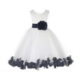 thumbnail image 3 of Ekidsbridal Satin Ivory Marine Tulle Rose Petal Flower Girl Dress Christmas Party Bridesmaid Holiday Wedding Pageant Birthday 302T 4, 3 of 3