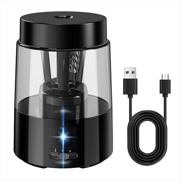 Sacapuntas Eléctrico, Sacapuntas Automático para Niños, Sacapuntas Recargables A Batería, Color Negro.