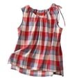 thumbnail image 1 of Gpoecd Camisoles pour Femmes Décontractées à Carreaux, Col Rond, Sans Manches, avec Cordon, Nœud, Débardeur pour Femmes Rouge, TG, 1 of 4