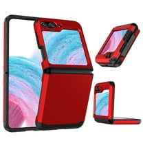 Designed for Samsung Galaxy Z Flip 5 Case with Hinge Protection, Z Flip 5 Cover Shockproof Protective Anti-Scratch Anti-fingerprint Hard PC Case for Samsung Galaxy Z Flip 5 - Red