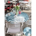thumbnail image 4 of Outdoor Tablecloth with Umbrella Hole & Zipper, Blue Teal Palm Leaves Round Tablecloth 60 Inch, Summer Botanical Tropical Leaf Patio Table Cover Waterproof Table Cloth for Picnic/Party, 4 of 7