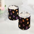 thumbnail image 2 of Yayeee 4 Pack Qtip Holder Bathroom Cotton Swab Canister with Lid Clear Dispenser Set, Black Halloween Ghosts, 2 of 6