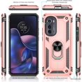 thumbnail image 3 of Compatible for Motorola Edge 2022 Case with HD Screen Protector, Moto Edge 2022 Case with Magnetic Ring Holder, Military-Grade Shockproof Protective Case for Moto Edge 2022, Rose Gold, 3 of 17