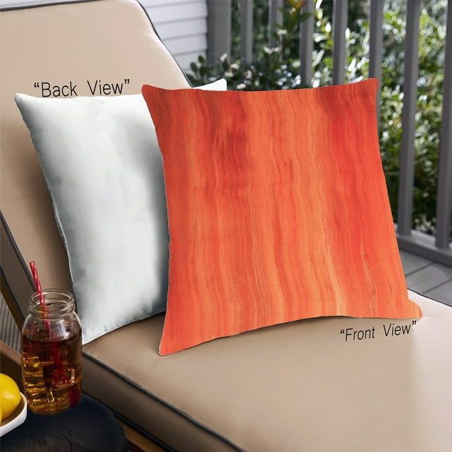 Ahgly Company Color Focus Orange Coussin d'Extérieur, 18 Pouces par 18 Pouces