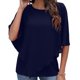 thumbnail image 4 of Camisa De Gasa Para Mujer, Forro Sin Mangas Transpirable, Camisa De Gasa Informal, Cuello Redondo Para Uso Diario ANGGREK Azul oscuro L, 4 of 5
