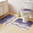 thumbnail image 4 of Purple Ripple Bathroom Rugs Set Purple Gradient Non Slip Absorbent Soft Bath Mats 3 Piece Set with Bathroom Rug, U-Shaped Floor Mat, Toilet Seat Cover Small Size, 4 of 9