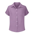 thumbnail image 5 of Dagugfen Button down Shirts for Teen Girl Short Sleeve Lightweight Breathable Summer Vacation Outdoor Beach Shirts 3-13 Years, 5 of 8